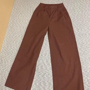 Princess Polly brown pants women wide leg Size 4. SKU939#princesspolly